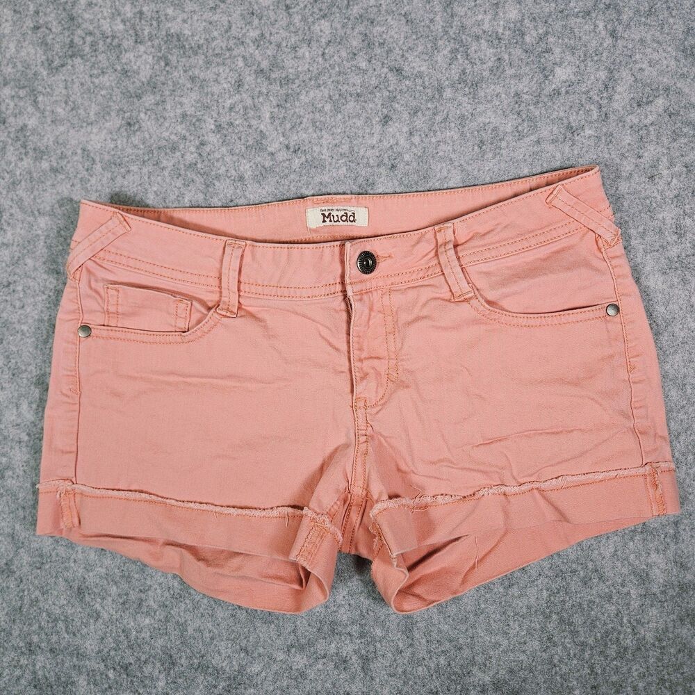 Mudd Juniors Salmon Pink Denim‎ Shorts Summer Casual Vacation Classic Size 9